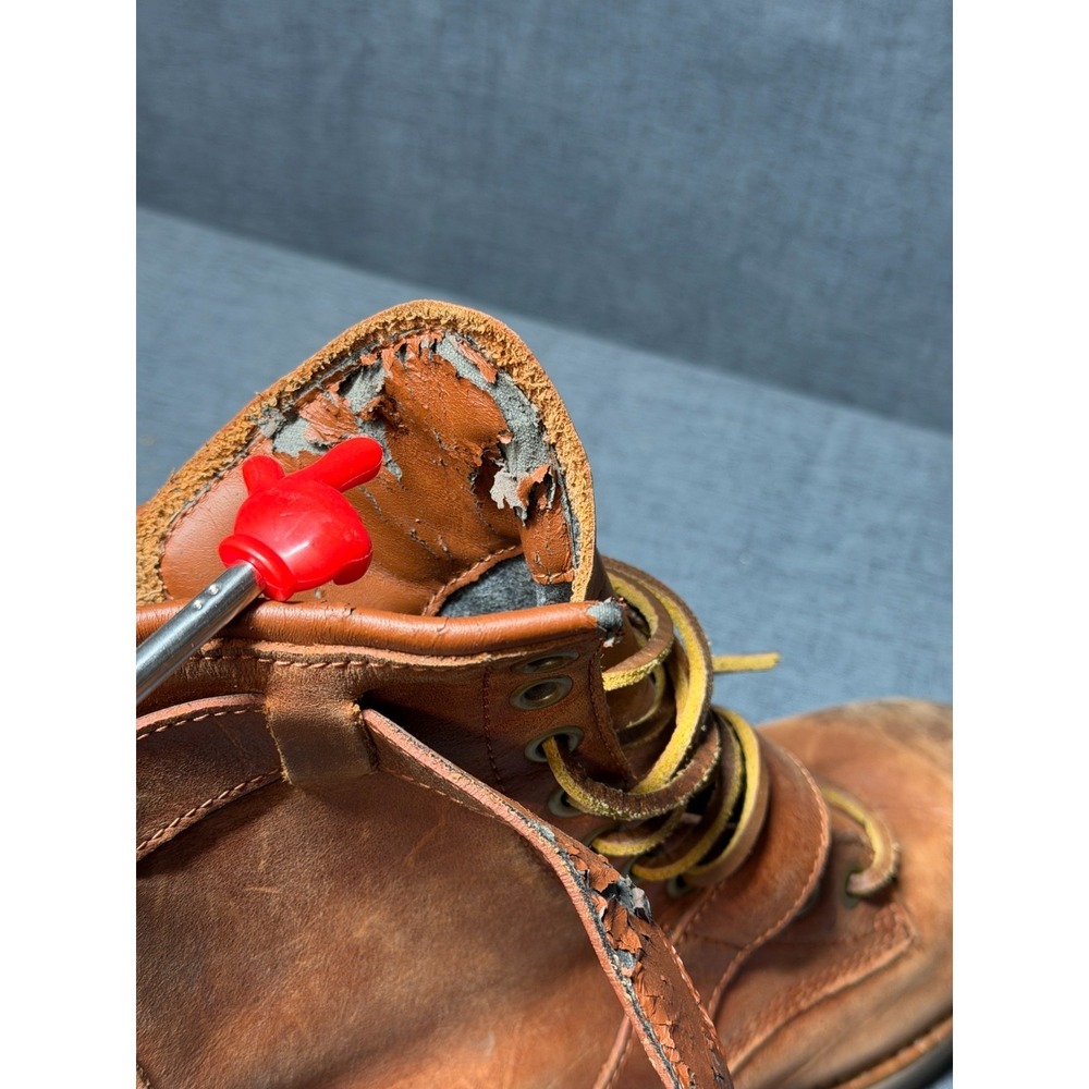 Polo Ralph Lauren Maurice Leather Buckle Boots Mens 8.5D Brown Combat Distressed - Picture 9 of 16